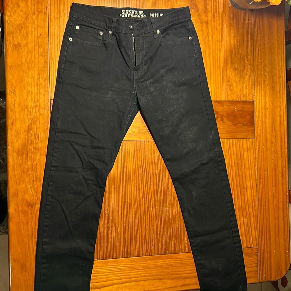 Signature by Levi Strauss Slim Black Jeans, Men’s 32W/32L